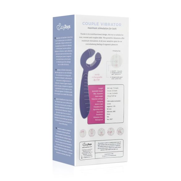 Easytoys Couple - vibrator za pare - polnjenje USB - vodoodporen - vijoličen