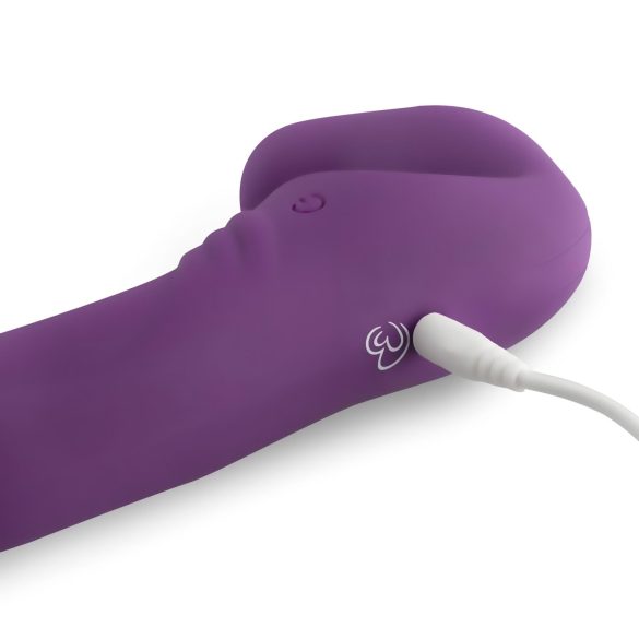 Easytoys - akumulatorski strap-on vibrator brez pasu - vijoličen