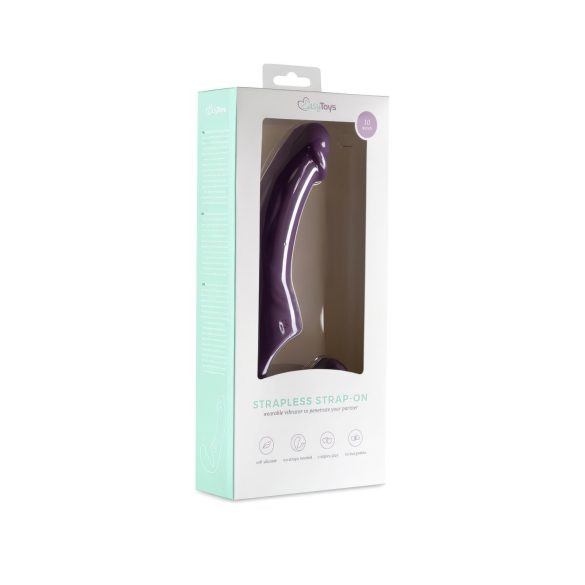 Easytoys - akumulatorski strap-on vibrator brez pasu - vijoličen