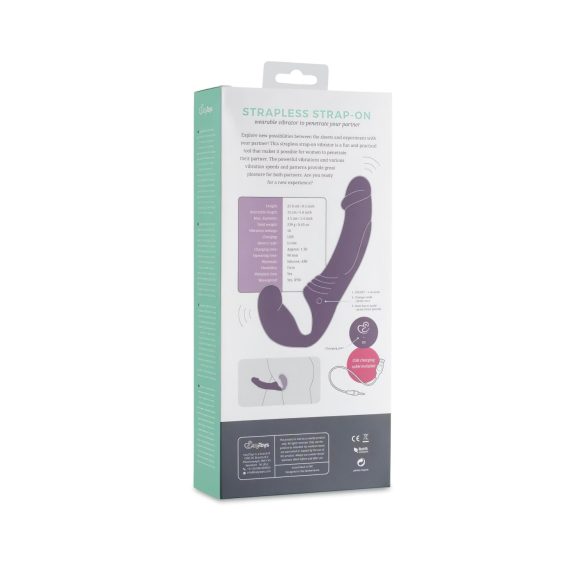 Easytoys - akumulatorski strap-on vibrator brez pasu - vijoličen