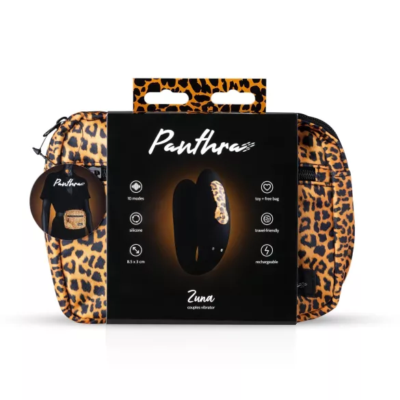Panthra Zuna - polnilec za pare - vodoodporen vibrator - leopard črna