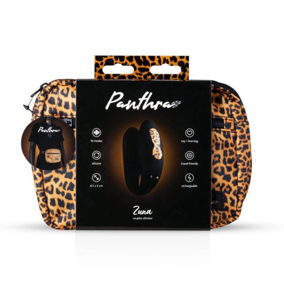 Panthra Zuna - vodoodporni vibrator na baterije (leopardja črna)