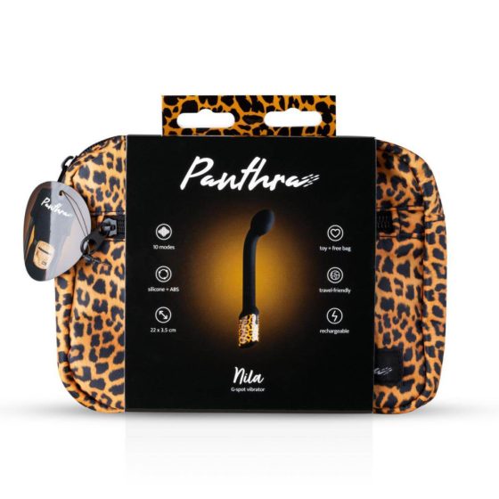 Panthra Nila - Vodoodporni vibrator za točko G (leopardja črna)