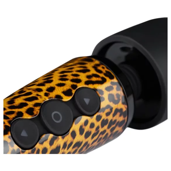 Panthra Shaka Wand - masažni vibrator na baterijo - leopard črna