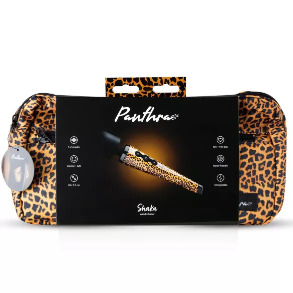 Panthra Shaka Wand - masažni vibrator na baterijo - leopard črna