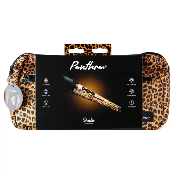 Panthra Shaka Wand - masažni vibrator na baterijo - leopard črna