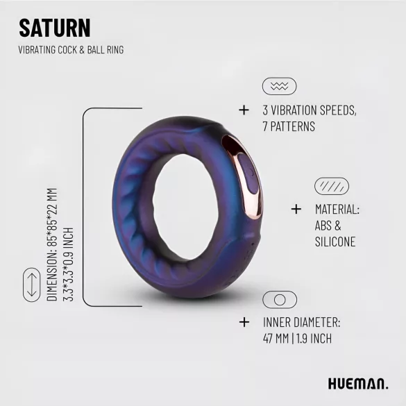 Hueman Saturn - vibracijski obroč za penis