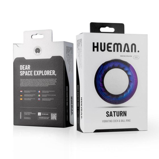 Hueman Saturn - vodoodporen vibracijski obroček za penis na baterije (vijolična)