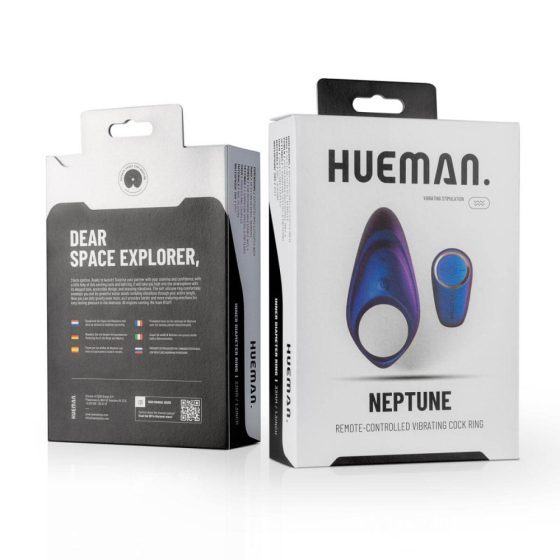 Hueman Neptune - Vodoodporen, radijski vibracijski obroček za penis (vijoličen)
