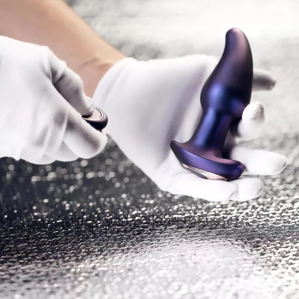 Hueman Asteroid - analni vibrator z vrtljivimi perlami - vijoličen