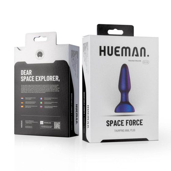 Hueman Space Force - vodoodporen analni vibrator na baterije (vijolična)