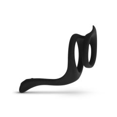   Easytoys Pleasure Ring - prilagodljiv obroček za penis in moda (črn)