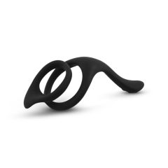  Easytoys Pleasure Ring - prilagodljiv obroček za penis in moda (črn)
