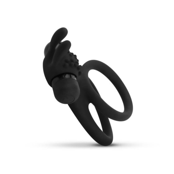 Easytoys Share Ring - vibracijski obroček za penis in moda (črn)