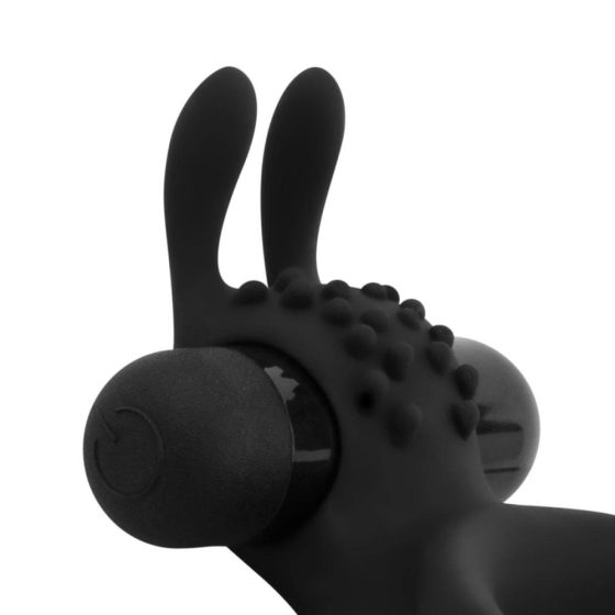 Easytoys Share Ring - vibracijski obroček za penis in moda (črn)