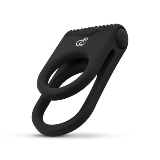 Easytoys Admire Ring - vibracijski obroček za penis in moda (črn)
