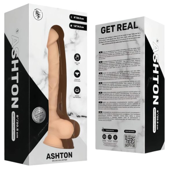Real Fantasy Ashton - realistični dildo s modami - 20,5 cm - naravna barva