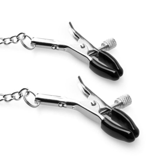 Spalnica Fantazije - ustni ščitniki z objemkami za bradavičke (srebrno-črne barve)