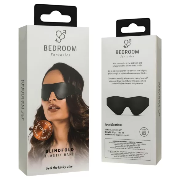 Bedroom Fantasies - preveza za oči - videz usnja - črna