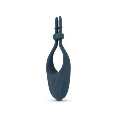 Boners - obroček za penis z lasom za polnjenje (modri)