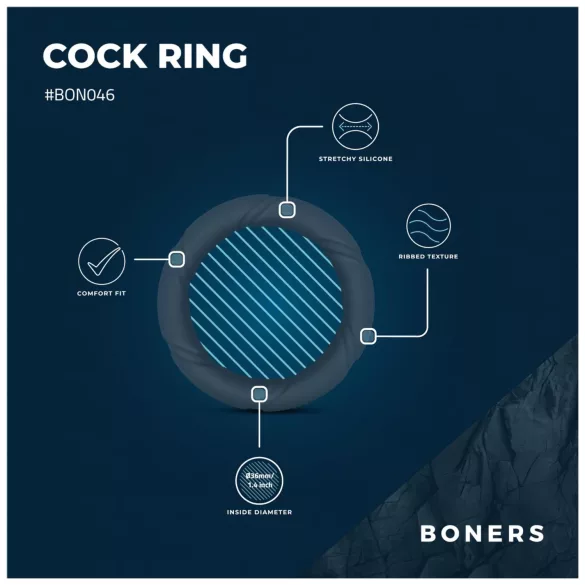 Boners Ergo - silikonski obroček za penis (moder)