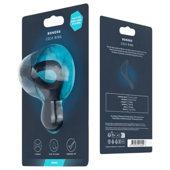 Boners - silikonski obroček za penis - sivi