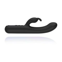   BLAQ - Digitalni zajčji vibrator z možnostjo polnjenja in žgečkljivim vzvodom (črn)