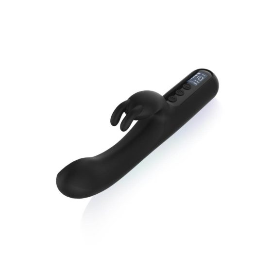 BLAQ - Digitalni zajčji vibrator z možnostjo polnjenja in žgečkljivim vzvodom (črn)