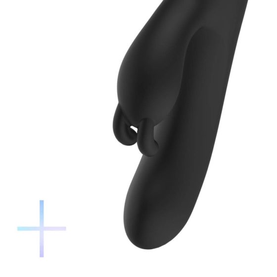 BLAQ - Digitalni zajčji vibrator z možnostjo polnjenja in žgečkljivim vzvodom (črn)