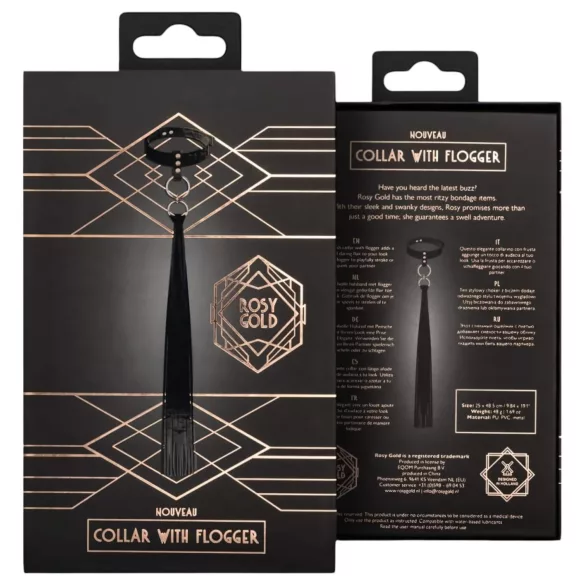 Rosy Gold - ovratnica in loparček - črna