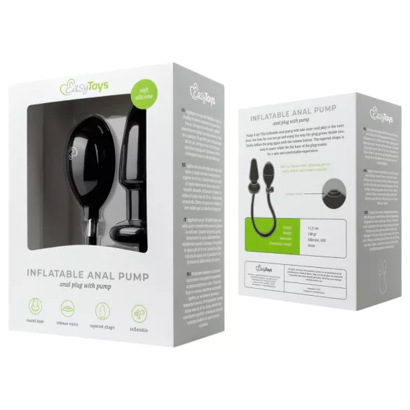 EasyToys - napihljiv analni čep - črna