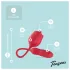 Teazers Rose - potisni vibrator z jezičnim klitoralnim stimulatorjem (rdeč)