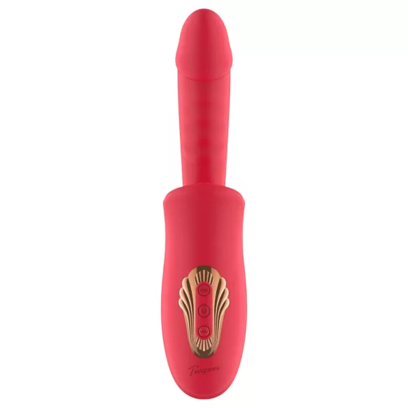 Teazers - vibracijski dildo z jezičnim klitoralnim stimulatorjem (rdeč)