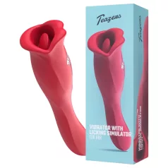   Teazers - dvostranski vibrator z jezičnim dražilnikom klitorisa (rdeč)