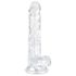 EasyToys - dildo s testisi - 17 cm - prozoren