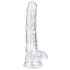EasyToys - dildo s testisi - 17 cm - prozoren