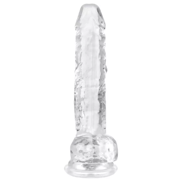 EasyToys - dildo s testisi - 17 cm - prozoren