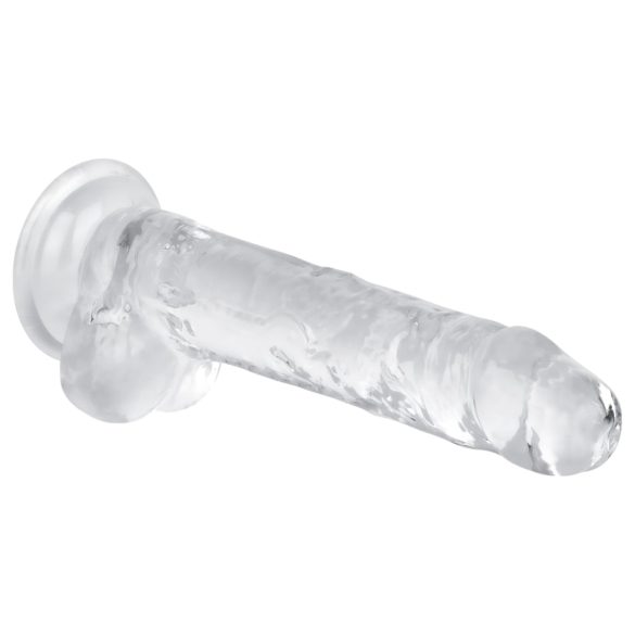 EasyToys - dildo s testisi - 17 cm - prozoren
