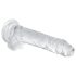 EasyToys - dildo s testisi - 17 cm - prozoren