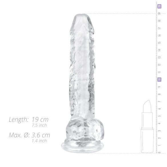 EasyToys - dildo s testisi - 17 cm - prozoren
