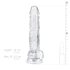 EasyToys - dildo s testisi - 17 cm - prozoren