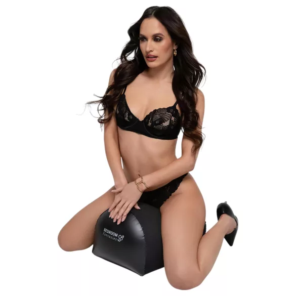 Bedroom Fantasies - napihljiva seks blazina z držalom za vibrator - črna