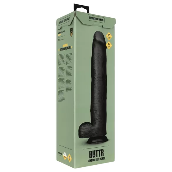 BUTTR - velik realističen dildo - 43 cm - črna