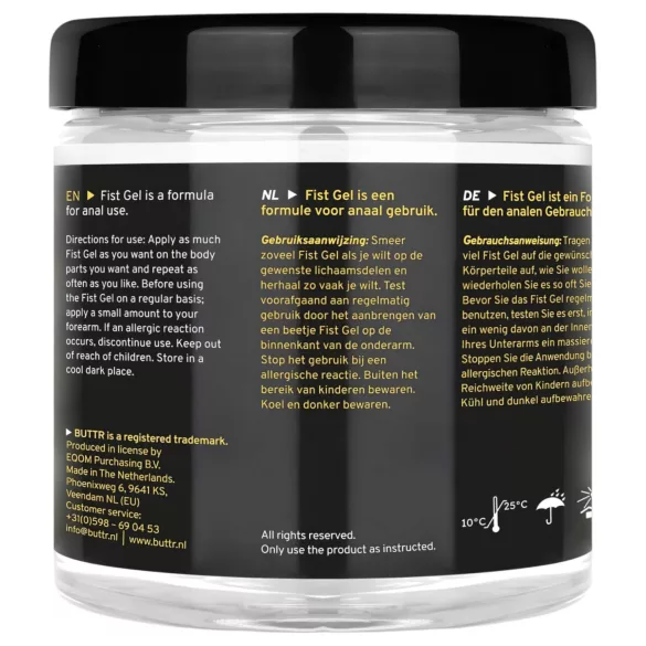 BUTTR - fisting gel - brez lepljenja - 500 ml