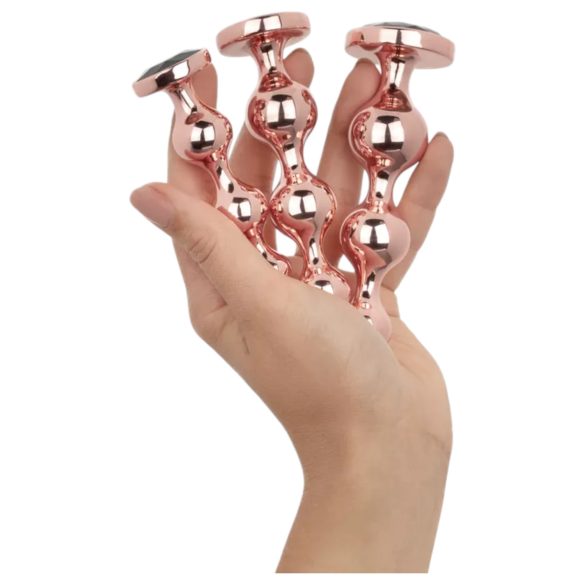 Rosy Gold - analni dildo set - rožnato zlata