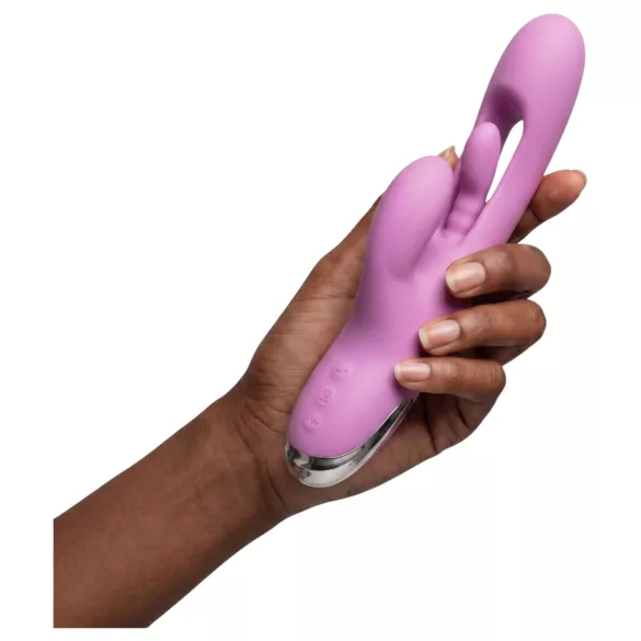 Good Vibes Only - vibrator s ščitnikom in gibljivim prstom (vijoličen)