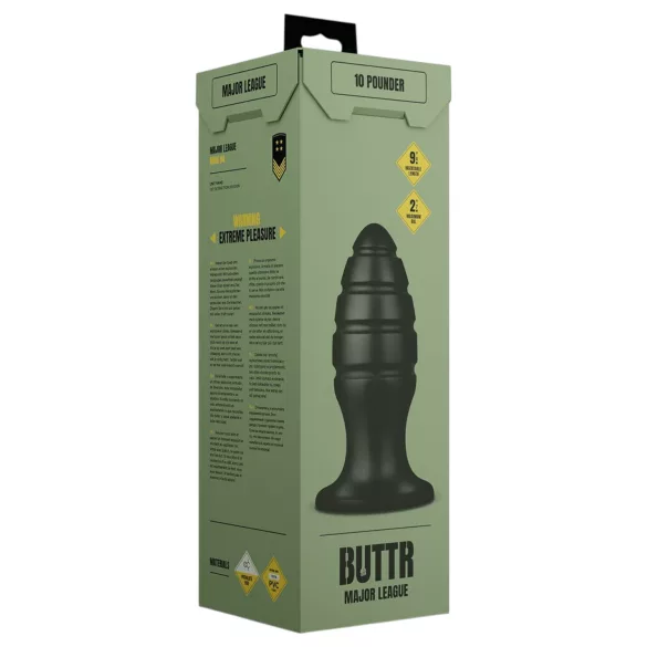BUTTR Aftershock - orjaški analni čep (črn) - 23 cm