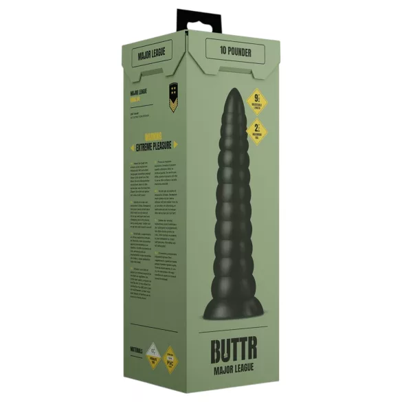 BUTTR Caterpiller - orjaški analni čep (črn) - 29 cm
