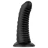 BUTTR Double Ribbed - velik rebrast analni čep (črn) - 26 cm