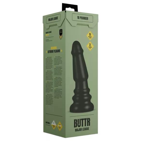 BUTTR Tactical II - orjaški analni čep (črn) - 26 cm